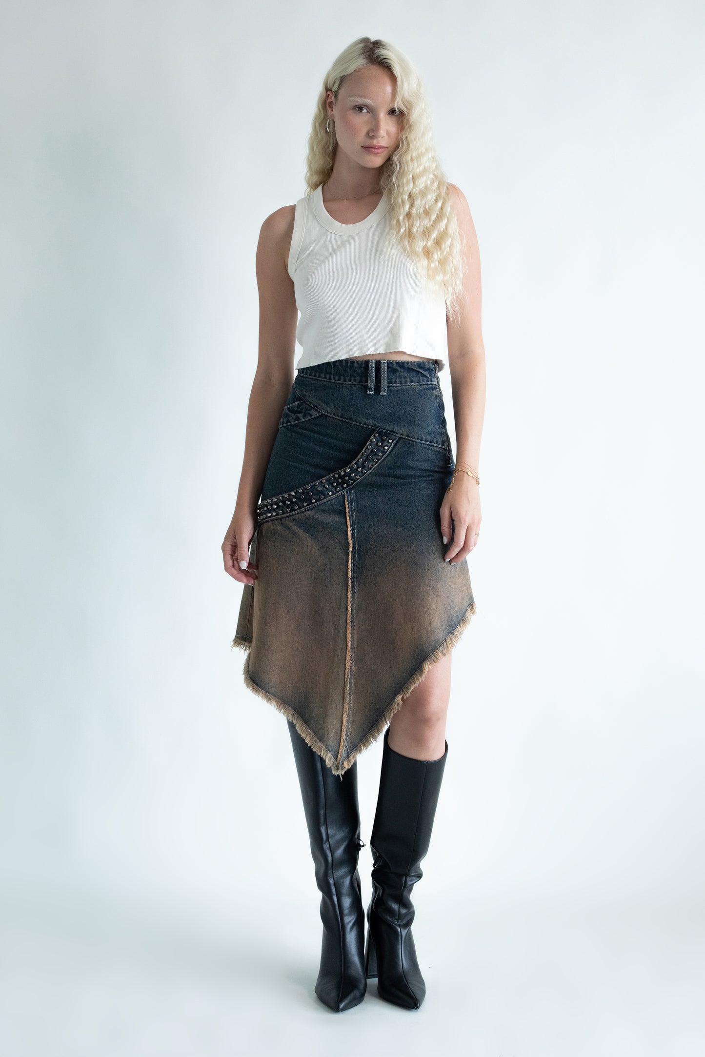 Angel Wings Denim Skirt