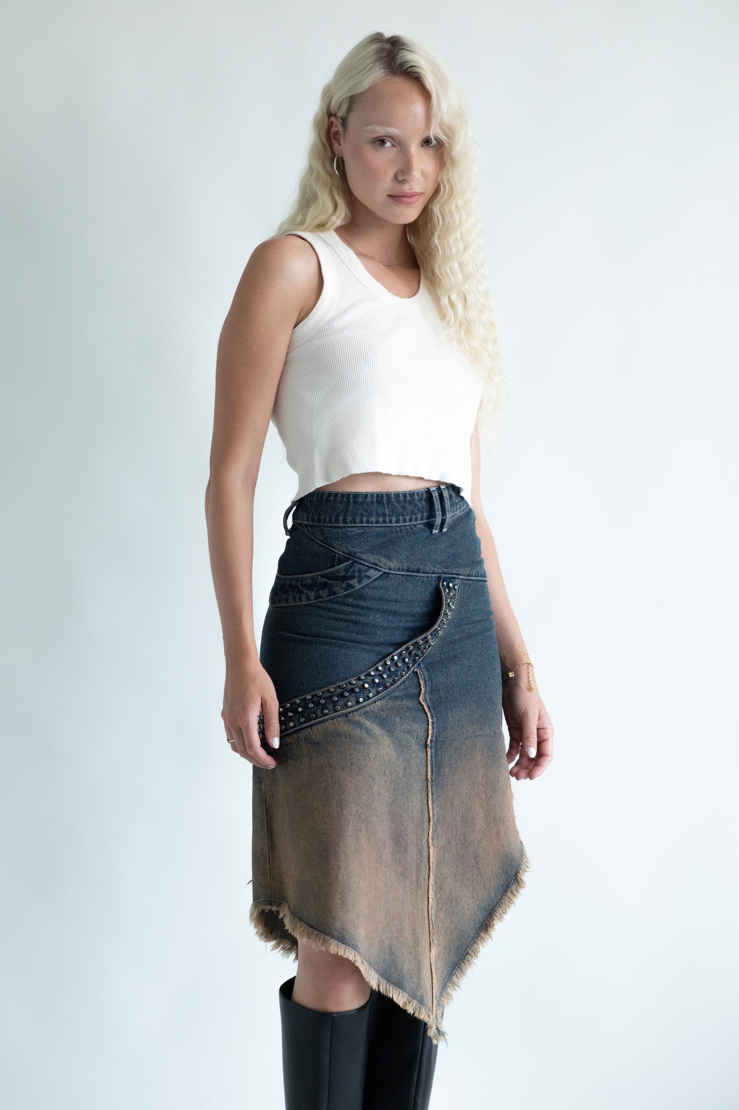 Angel Wings Denim Skirt