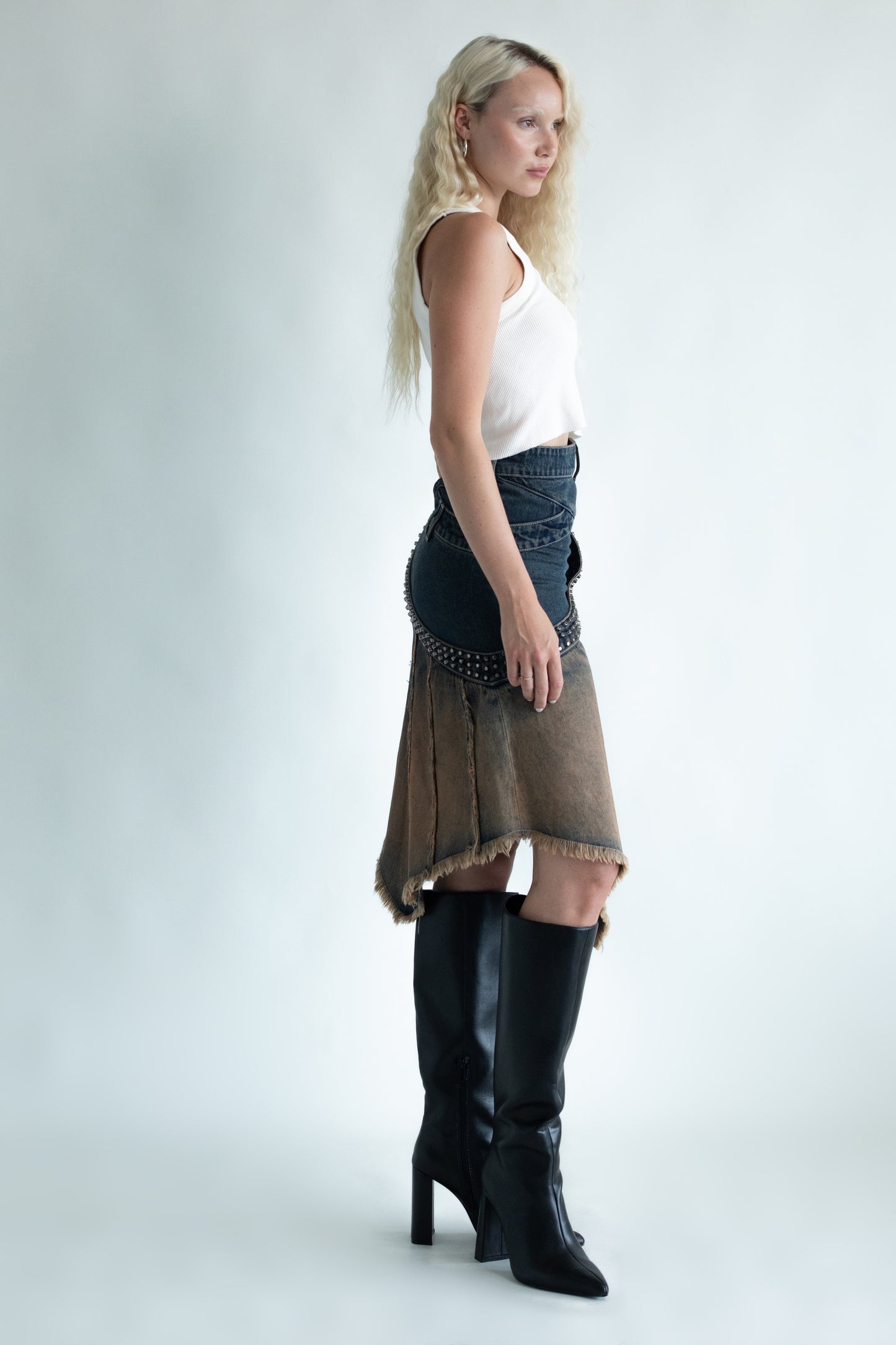 Angel Wings Denim Skirt