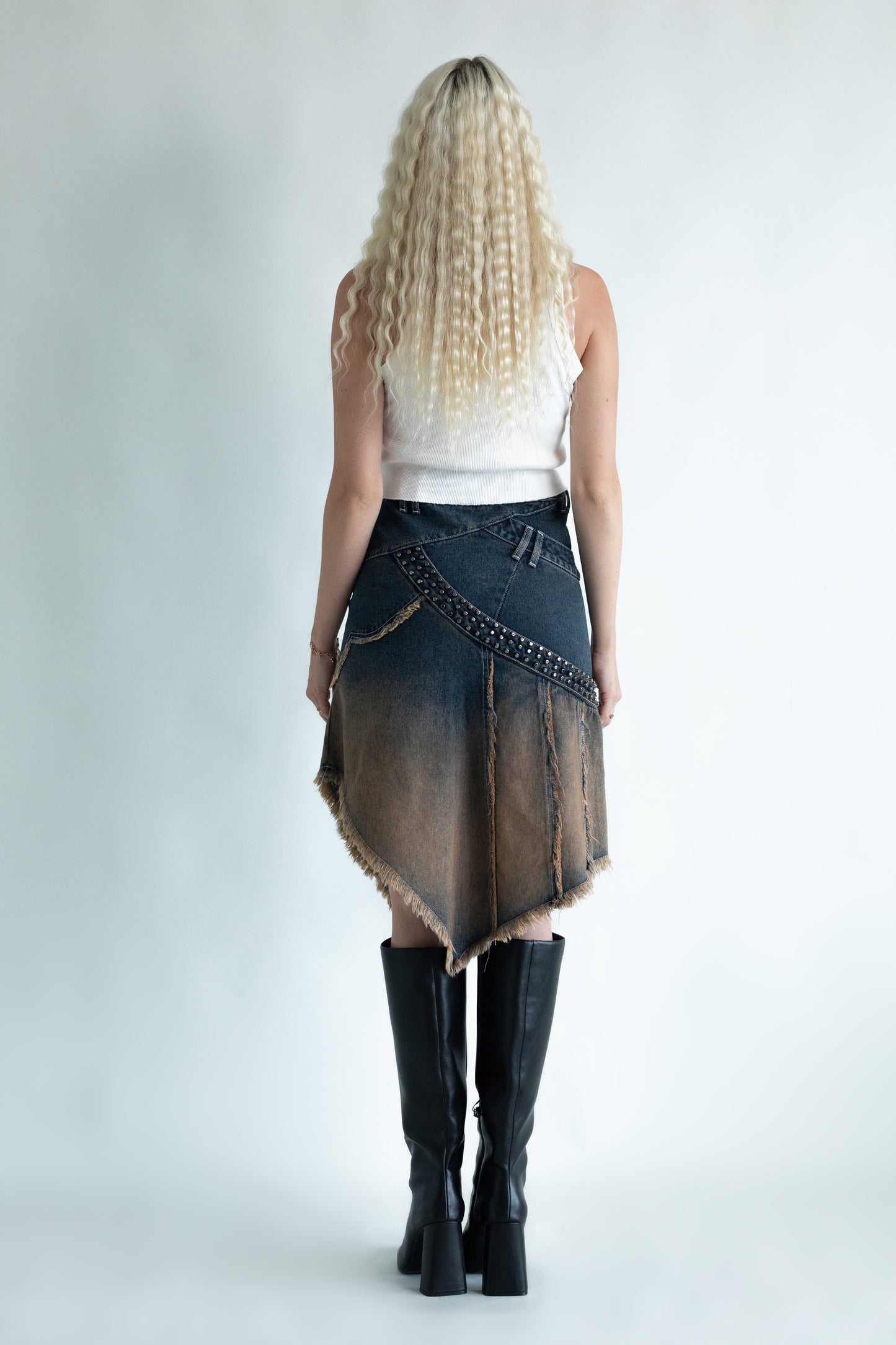 Angel Wings Denim Skirt