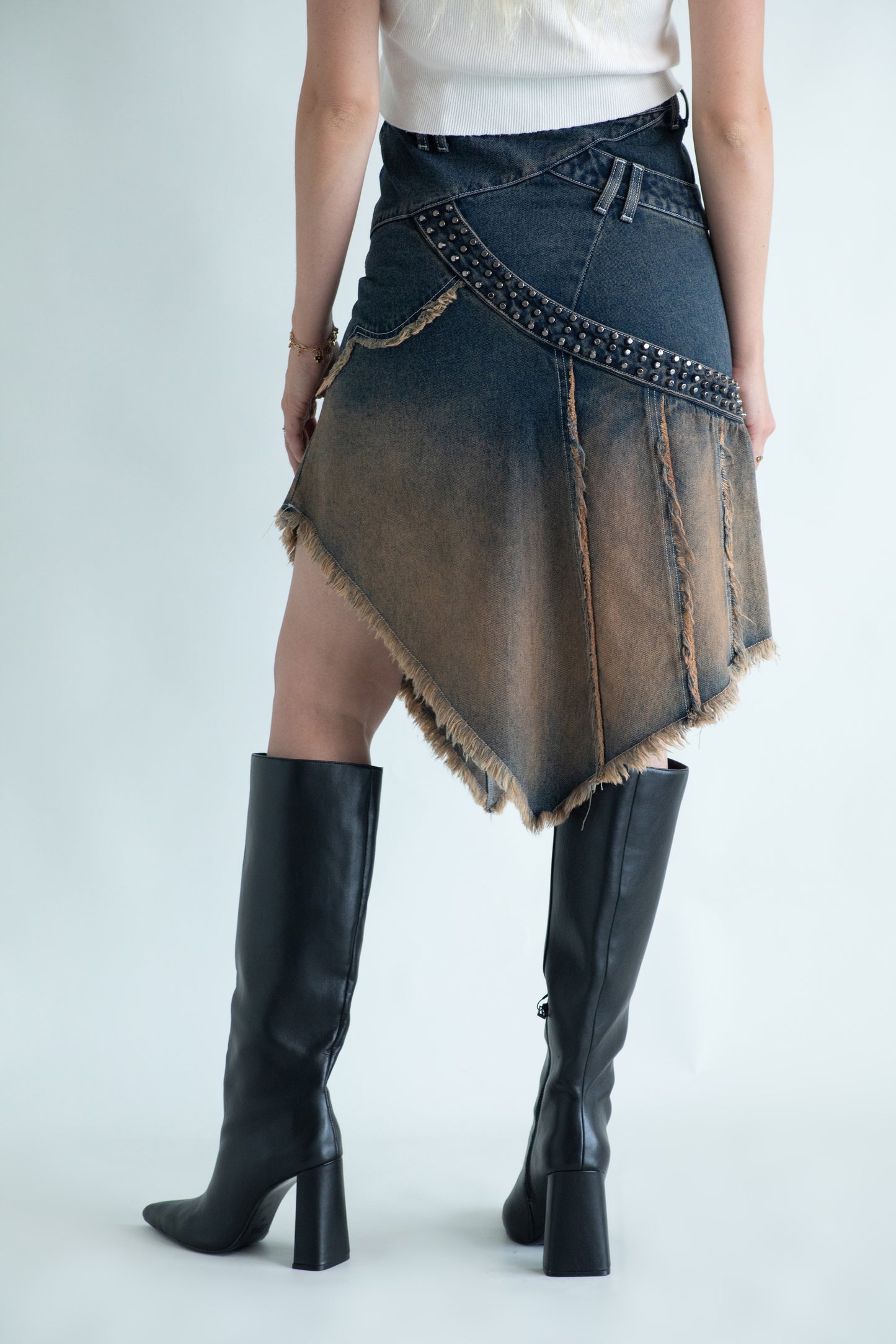 Angel Wings Denim Skirt