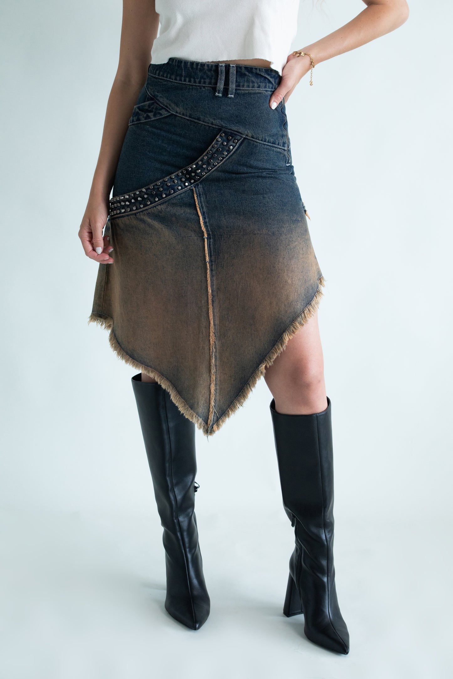 Angel Wings Denim Skirt