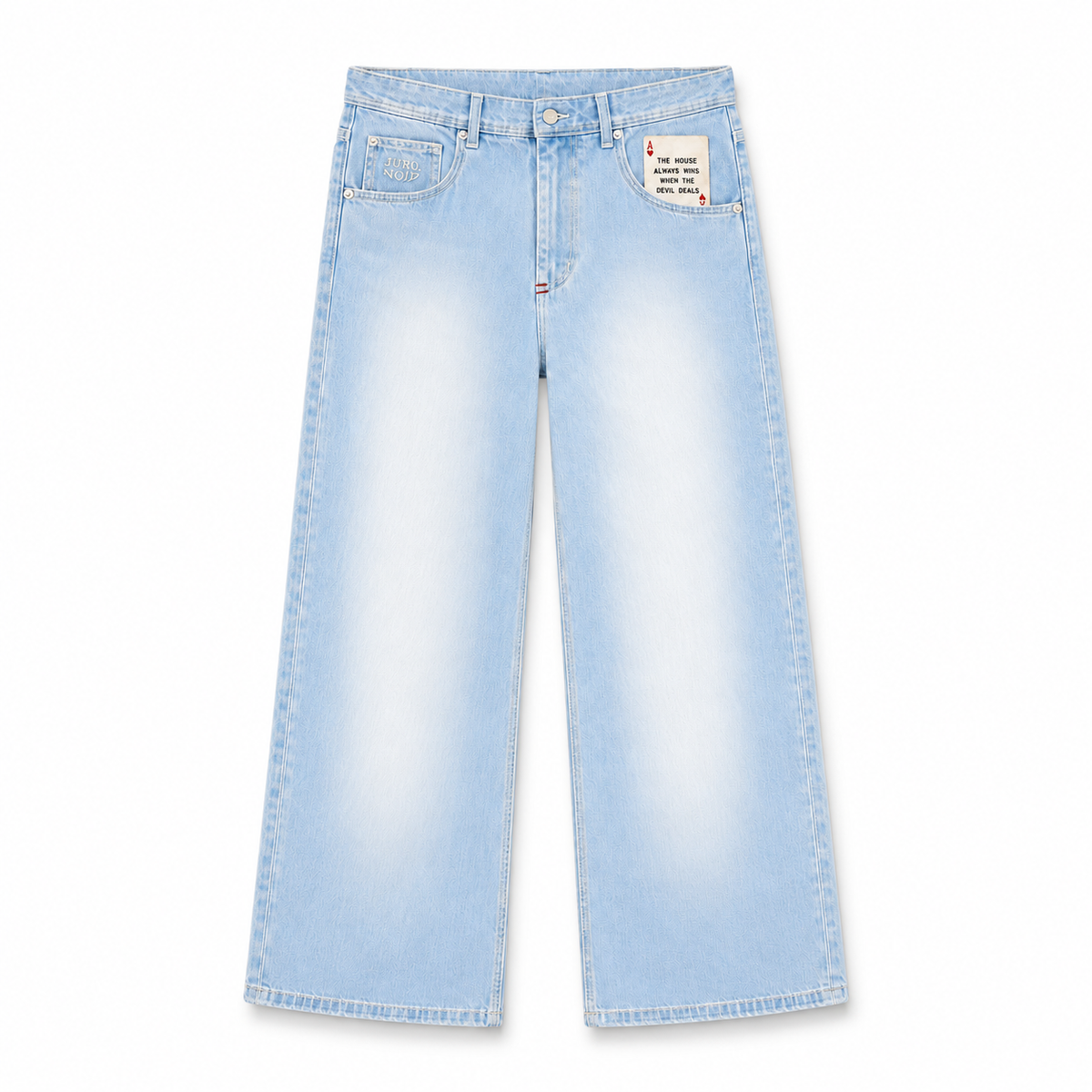 Devil Deals Wide Leg Denim · Ice Blue – Vorderansicht