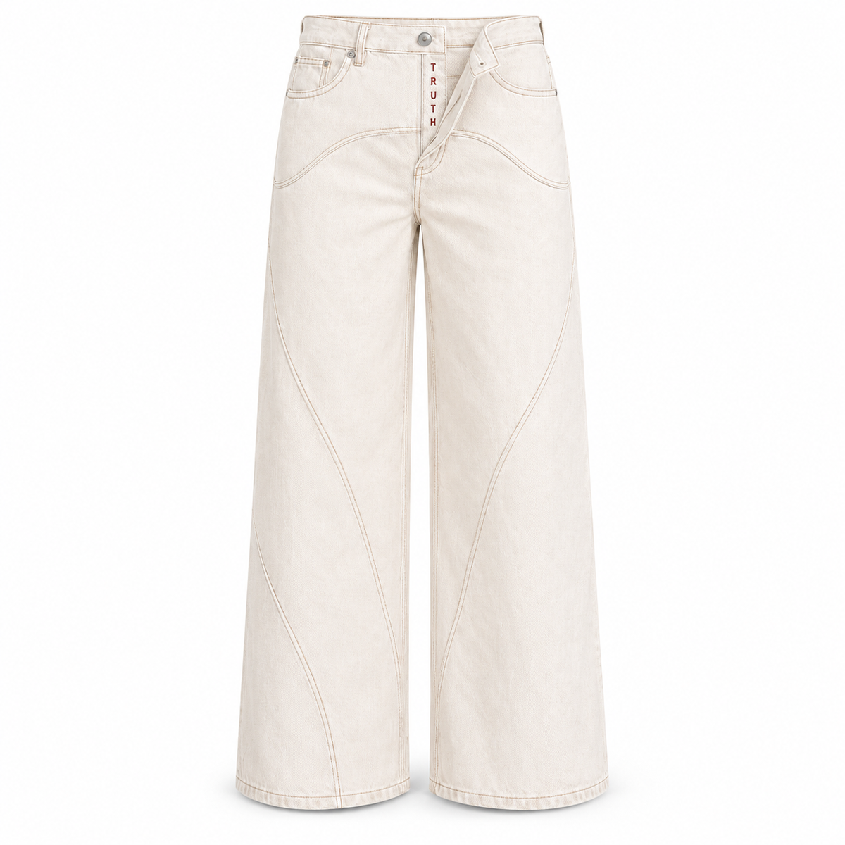 The Truth Wide Leg Denim · Ivory – Vorderansicht