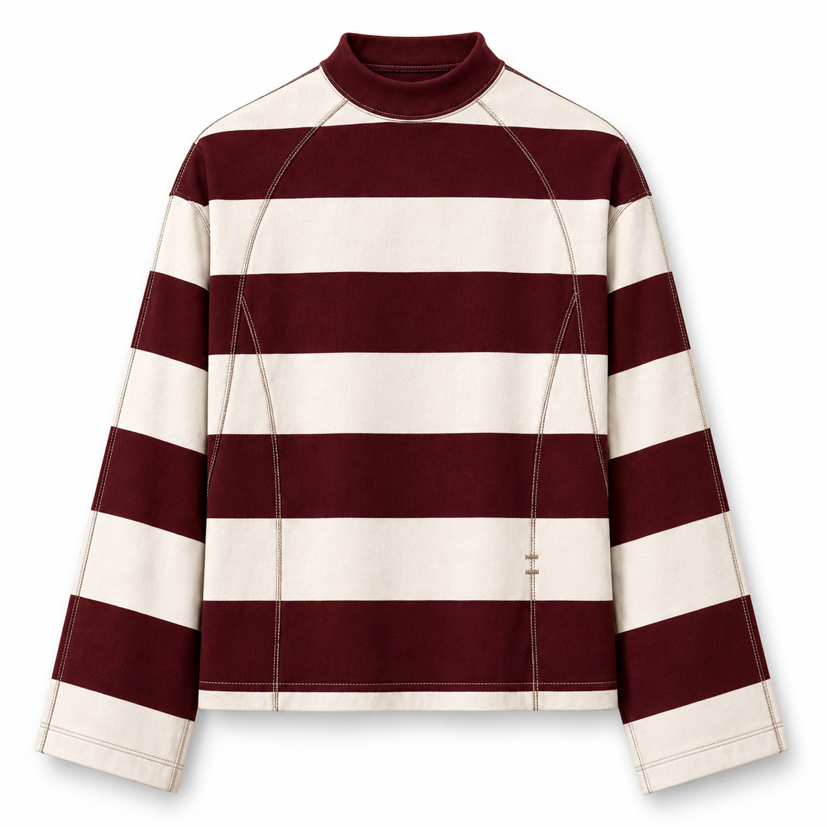 Ivory Longsleeve · Bordeaux – Vorderansicht