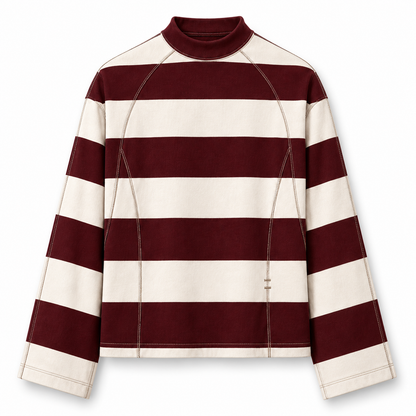 Ivory Longsleeve · Bordeaux – Vorderansicht