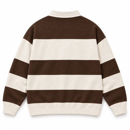 False Idols Polo Sweater · Chocolate / Ivory – Rückansicht