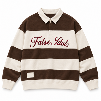 False Idols Polo Sweater · Chocolate / Ivory – Vorderansicht